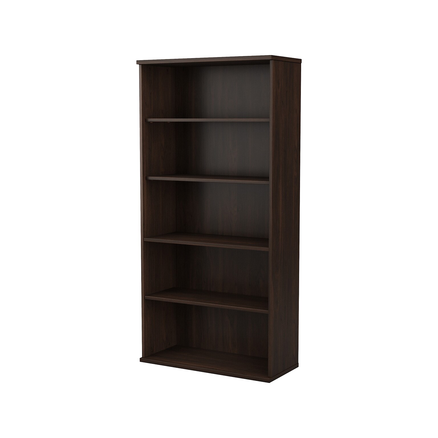 Bush Business Furniture Studio C 72.8H 5-Shelf Bookcase with Adjustable Shelves, Black Walnut Laminated Wood (SCB136BW)