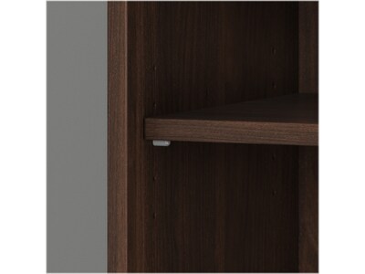 Bush Business Furniture Studio C 73"H 5-Shelf Bookcase with Adjustable Shelves, Black Walnut Laminated Wood (SCB136BW)
