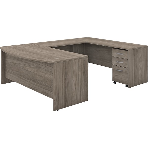 Bush Business Furniture Studio C 72W U Shaped Computer Desk with Mobile File Cabinet Bundle, Modern Hickory (STC004MHSU)