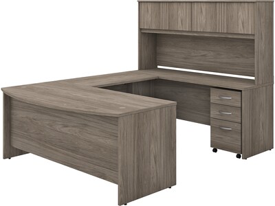 Bush Business Furniture Studio C 72W U Shaped Desk with Hutch and Mobile File Cabinet, Modern Hicko