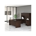 Bush Business Furniture Studio C 72W U Shaped Desk with Hutch and Mobile File Cabinet, Black Walnut