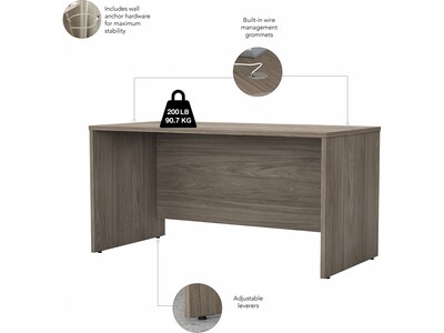 Bush Business Furniture Studio C 60"W Office Desk with Mobile File Cabinet, Modern Hickory (STC014MHSU)