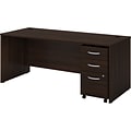 Bush Business Furniture Studio C 72W Office Desk with Mobile File Cabinet, Black Walnut (STC013BWSU