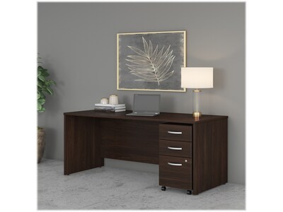 Bush Business Furniture Studio C 72W Office Desk with Mobile File Cabinet, Black Walnut (STC013BWSU