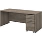 Bush Business Furniture Studio C 72"W Office Desk with Mobile File Cabinet, Modern Hickory (STC013MHSU)