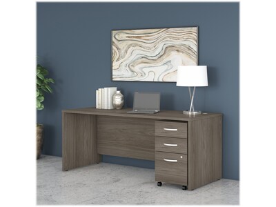 Bush Business Furniture Studio C 72"W Office Desk with Mobile File Cabinet, Modern Hickory (STC013MHSU)