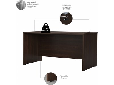 Bush Business Furniture Studio C 60"W Office Desk with Mobile File Cabinet, Black Walnut (STC014BWSU)