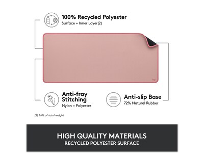 Logitech Studio Series Non-Skid Mouse Pad, Dark Rose (956-000048)