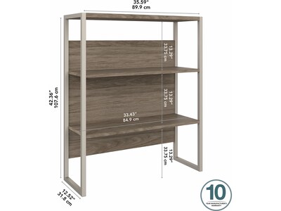 Bush Business Furniture Hybrid 36 "W Desktop Hutch, Modern Hickory (HYH236MH)