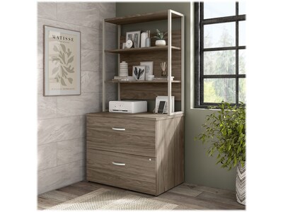 Bush Business Furniture Hybrid 36 "W Desktop Hutch, Modern Hickory (HYH236MH)