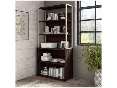 Bush Business Furniture Hybrid 36 W Desktop Hutch, Black Walnut (HYH236BW)