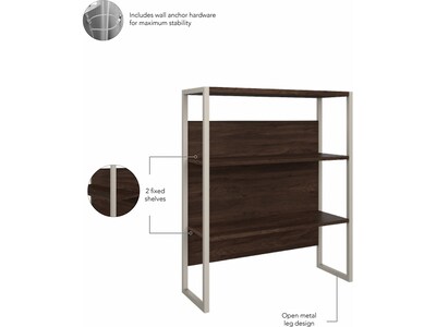 Bush Business Furniture Hybrid 36 "W Desktop Hutch, Black Walnut (HYH236BW)