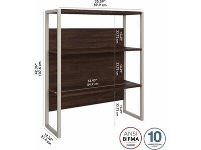 Bush Business Furniture Hybrid 36 "W Desktop Hutch, Black Walnut (HYH236BW)