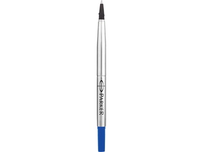 Parker Rollerball Pen Refill, Medium Point, 0.7 mm, Blue Ink, Pack of 6
