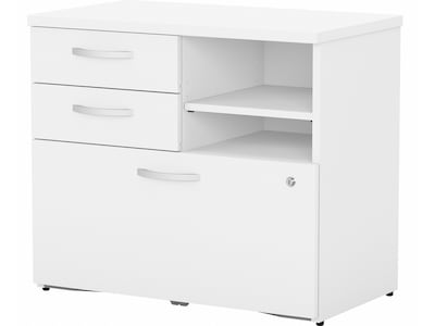 Bush Business Furniture Studio C Office Storage Cabinet with Drawers and Shelves, White (SCF130WHSU)