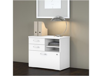 Bush Business Furniture Studio C Office Storage Cabinet with Drawers and Shelves, White (SCF130WHSU)