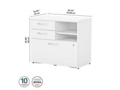 Bush Business Furniture Studio C Office Storage Cabinet with Drawers and Shelves, White (SCF130WHSU)