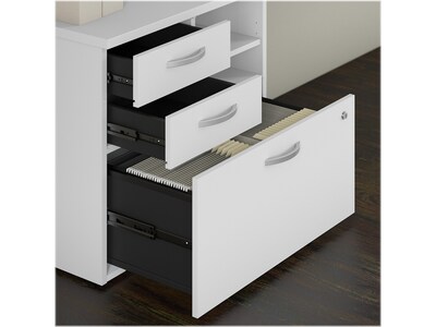 Bush Business Furniture Studio C Office Storage Cabinet with Drawers and Shelves, White (SCF130WHSU)