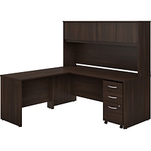 Bush Business Furniture Studio C 72W L Shaped Desk with Hutch, Mobile File Cabinet and Return, Blac