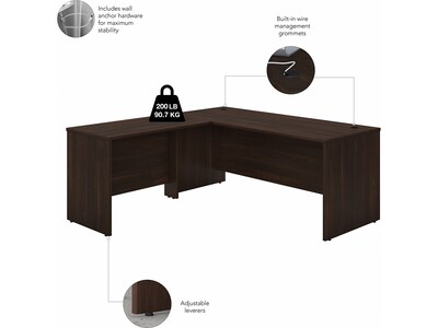Bush Business Furniture Studio C 72"W L Shaped Desk with Hutch, Mobile File Cabinet and Return, Black Walnut (STC006BWSU)