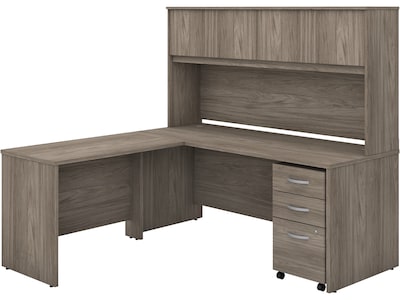 Bush Business Furniture Studio C 72W L Shaped Desk with Hutch, Mobile File Cabinet and Return, Mode