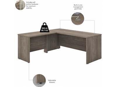 Bush Business Furniture Studio C 72"W L Shaped Desk with Hutch, Mobile File Cabinet and Return, Modern Hickory (STC006MHSU)