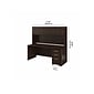 Bush Business Furniture Studio C 72"W Office Desk with Hutch and Mobile File Cabinet, Black Walnut (STC011BWSU)