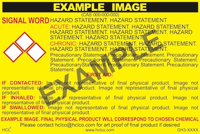 HCL Hydrochloric Acid 50% GHS Chemical Label, 2" x 3", Adhesive Vinyl ...