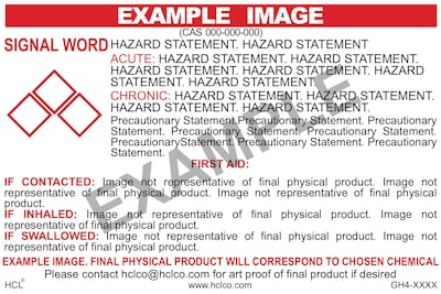 HCL Triethylene Glycol GHS Chemical Label, 4 x 7, Adhesive Vinyl, White/Red, 25 Pack (GH406490047)