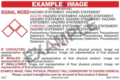 HCL .02% Trifluoroacetic Acid In Water GHS Chemical Label, 2 x 3, Adhesive Vinyl, White/Red, 25 Pack (GH406940023)