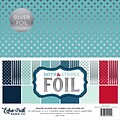 Echo Park Paper Winter Dot/Stripe Combo W/Silver Foil Double-Sided Collection Pack, 12 x 12, 24/Pkg (DSF17077)