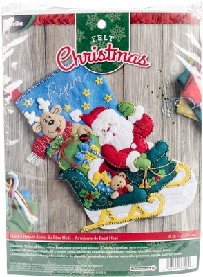 Bucilla 18 Long Santas Helper Stocking Felt Applique Kit (86706)