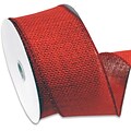 Morex Corp Red Burlap Wired Ribbin, 2.5 x 10 yd (125260-194)