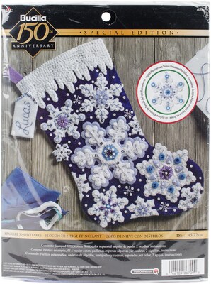 Bucilla 18 Long Sparkle Snowflake Stocking Felt Applique Kit (86709)