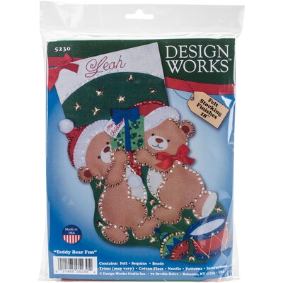 Tobin 18 Long Teddy Bear Fun Stocking Felt Applique Kit (DW5230)