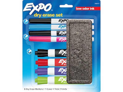 Expo Dry Erase Markers, Assorted Tips, Assorted Colors, 8/Pack(1930717)