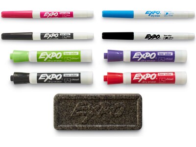 Expo Dry Erase Markers, Assorted Tips, Assorted Colors, 8/Pack(1930717)