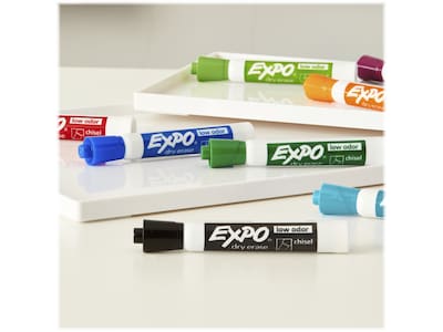  TRU RED TR56880 Tank Dry Erase Markers, Chisel Tip, Assorted :  Office Products