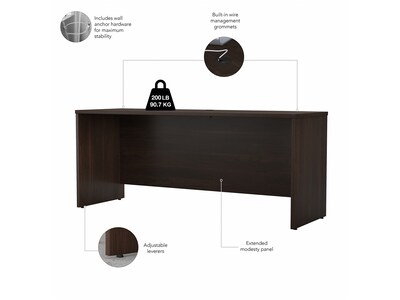 Bush Business Furniture Studio C 72"W Credenza Desk, Black Walnut (SCD372BW-Z)