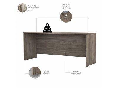 Bush Business Furniture Studio C 72" W Credenza Desk, Modern Hickory (SCD372MH-Z)