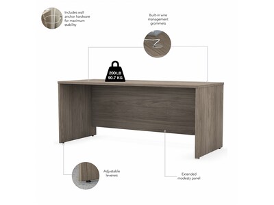 Bush Business Furniture Studio C 72"W Office Desk, Modern Hickory (SCD272MH)