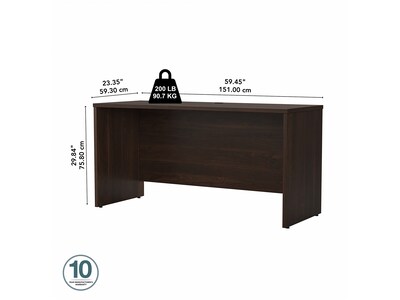 Bush Business Furniture Studio C 60"W Credenza Desk, Black Walnut (SCD360BW)