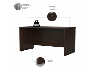 Bush Business Furniture Studio C 60"W Office Desk, Black Walnut (SCD260BW)