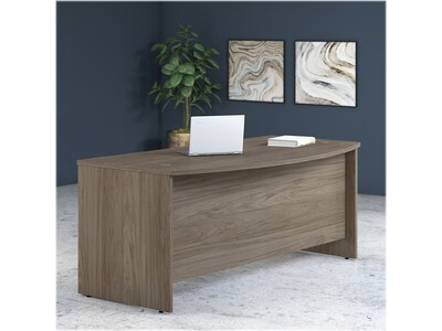 Bush Business Furniture Studio C 72"W Bow Front Desk, Modern Hickory (SCD172MH)