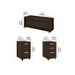 Bush Business Furniture Studio C 72"W Bow Front Desk with Mobile File Cabinets, Black Walnut (STC012BWSU)