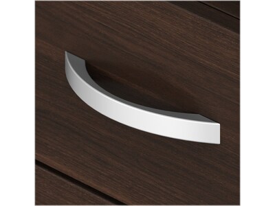 Bush Business Furniture Studio C 72"W Bow Front Desk with Mobile File Cabinets, Black Walnut (STC012BWSU)