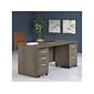 Bush Business Furniture Studio C 72"W Bow Front Desk with Mobile File Cabinets, Modern Hickory (STC012MHSU)