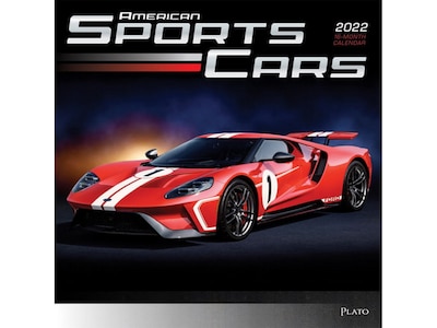 2022 Plato American Sports Cars 12 x 12 Monthly Wall Calendar (9781975440633)