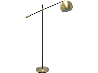 Lalia Home Studio Loft 59 Antique Brass/Matte Black Floor Lamp with Dome Shade (LHF-5015-AB)