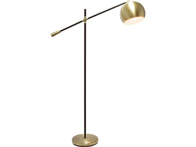 Lalia Home Studio Loft 59 Antique Brass/Matte Black Floor Lamp with Dome Shade (LHF-5015-AB)